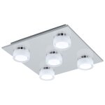 Romendo plafonnier led 5 lampes salle de bains chrome ip44