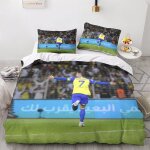 Ronaldo al nassr cr housse de couette enfant, football star parure de lit double�xcm� en microfibre avec ...