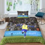 Ronaldo al nassr cr housse de couette en microfibre avec taies d'oreiller, football star pour enfants ...