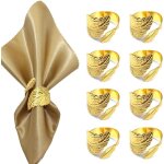 Rond de serviette, anneau a manger feuille bouche tissu boucle de foulard en soie, pour mariage banquet ...