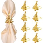 Rond de serviette, (or)8pcs rond de serviette pour nol, rond de serviette de table, rond de serviette ...
