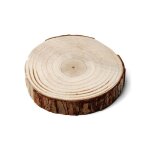 Rondin de bois brut ecorce 25x2. 5cm nature