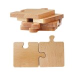 Rondins coaster restaurant decor bois massif chauffage - table top protection bois isol� puzzle caf� ...