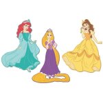 Stickers disney princesses - roommates - lot de 3 stickers 3d repositionnables - jaune - chambre - enfant ...