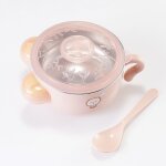Rose - assiette chauffante a injection d'eau chaude, tasse isolante pour enfants, vaisselle en acier ...