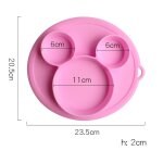 Rose - assiette en silicone pour bb, bol a aspiration sans bpa, alimentation pour bb, vaisselle etanche, ...