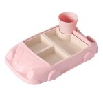 Rose - ensemble de vaisselle de voiture de dessin anim cratif pour bb, assiette en fibre de bambou, ...