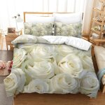 Rose flower ensemble de literie pi��ces imprim�� en d, housse de couette en polycoton doux et confortable, ...