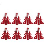 Rouge - lot de 8 porte - couverts en forme d'arbre de no�l, d�corations de table de no�l, sacs a couteaux ...