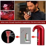 (rouge)arateur a vin electrique, carafe de vin portable a une touche, distributeur oxydant a vin a filtre ...