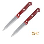 Rouge - couteau a fruits en acier inoxydable, eplucheur portable, couteau a melon et a fruits, coupe ...