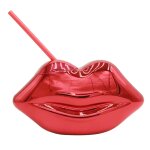 Rouge - gobelets de cocktail en verre de 600ml, flash disco, d�coration de bar de f�te de no�l avec paille, ...