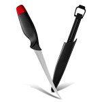 Rouge noir - couteau a dsosser incurv en acier inoxydable 3cr14, couteau a filet extrieur avec etui ...