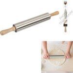 Rouleau a pâtisserie lily cook patisserie bois et inox m12 Rouleau a pâtisserie lily cook patisserie bois et inox m12