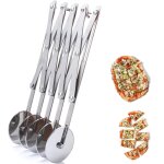 Roulette a pizza a 5 roues diviseur de pte en acier inoxydable, trancheuse a pizza, coupe - pte a biscuits, ...