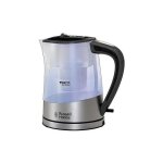 Russell hobbs purity bouilloire 1 l 2200 w noir, argent et transparent