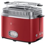 Russell hobbs retro 21680 - 56 - grille - pain - 2 tranche - 2 emplacements - rouge ruban