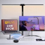 Ruyi lampe de bureau a double t�te 24w, 80cm, t�l�commande, 10 teintes & luminosit� r�glable, id�ale ...