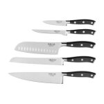 Sabatier trompette - vulcano - set 5 couteaux de cuisine - gris