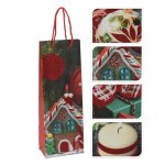 Sac cadeau bouteille decoration noël 36cm rouge Sac cadeau bouteille decoration noël 36cm rouge