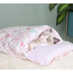 Sac de couchage chaud pour animaux de compagnie, lit japonais pour chat, accent de chien, coussin avec ... Sac de couchage chaud pour animaux de compagnie, lit japonais pour chat, accent de chien, coussin avec ...