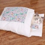 Sac de couchage chaud pour animaux de compagnie, lit japonais pour chat, accent de chien, coussin avec ... Sac de couchage chaud pour animaux de compagnie, lit japonais pour chat, accent de chien, coussin avec ...
