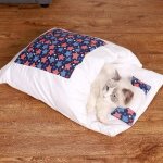 Sac de couchage chaud pour animaux de compagnie, lit japonais pour chat, accent de chien, coussin avec ... Sac de couchage chaud pour animaux de compagnie, lit japonais pour chat, accent de chien, coussin avec ...