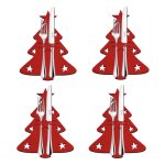 Sac a couverts en forme d'arbre de nol, 4 pices, sac a couverts, porte - couteau, fourchette, organisateur, ...