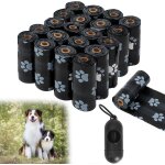 Sac a crottes chien 300 pices biodegradable epais et rsistants facile a dmolir etanche, noir sac a ...
