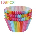 Sac a cupcake couleur arc - en - ciel, doublure, tasse de cuisson, sac en papier pour gteaux / crme, ...