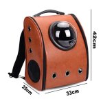 Sac a dos en cuir transparent pour chat, accessoire pour animal de compagnie, fenêtre - type brown Sac a dos en cuir transparent pour chat, accessoire pour animal de compagnie, fenêtre - type brown