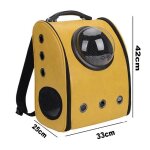 Sac a dos en cuir transparent pour chat, accessoire pour animal de compagnie, fenêtre - type yellow Sac a dos en cuir transparent pour chat, accessoire pour animal de compagnie, fenêtre - type yellow