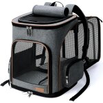 Sac a dos, extensible, pour chat et chiens, grand, pour le transport des animaux de compagnie, gris