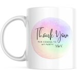 Sac de fete personnalise pour enfants aquarelle arc - en - ciel tasse circulaire de remerciement avec ...