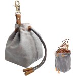Sac a friandises pour chien - avec boucle a clip - pour les friandises - pour les mains libres (gris) ...