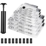 Sac de rangement sous vide 9pcs, sac sous vide vetement aspirateur, 3xl 100x70 + 3l 80x60 + 3s 60x40cm ...