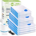 Sac rangement sous vide aspirateur, ensemble de 12 (4xl * 100x80cm 4l * 80x60cm 4m * 60x40cm), sac de ...