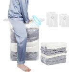 Sac sous vide vetement, 4 aspirateur housse de rangement 2 * 70x50x30cm + 2 * 100x80x38cm, voyages s ...