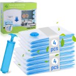 Sac sous vide vetement aspirateur 8 pi�ces 4xl 100x80cm + 4l 80x60cm housse de rangement sous vide place ...