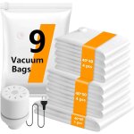 Sac sous vide vetement aspirateur avec pompe electrique, 9 pi�ces sacs de rangement sous vide (4 * 40 ...