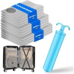Sac sous vide vetement aspirateur avec pompe manuelle, lot de 12 (4 * 40x40cm, 4 * 40x50cm, 4 * 40x60cm), ...