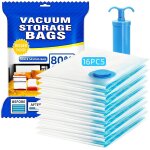 Sac sous vide vetement aspirateur, sacs de rangement 16pcs taille s (60x40cm), sac de rangement sous ...