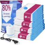 Sac sous vide vetement avec pompe, 10 sacs rangement sous vide aspirateur (4x 40x60cm, 2x 50x70cm, 2x ...