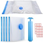 Sacs sous vide voyage 40�60cm - lot de 4 sac sous vide vetement aspirateur avec 2 etiquettes autocollantes, ...