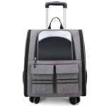 Sac transport chat chien(15kg), sac a roulettes pour chat chien, pliable 3 - en - 1 hauteur ajustable ...