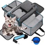 Sac de transport pour chat chien bo�te de transport extensible sac transport chat respirant et pliable ...