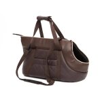 Sac de transport pour chien - r1 - cuir ecologique - marron - taille moyenne - utilisation int�rieure ...