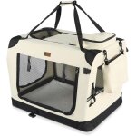 Sac transport pliable pour chien et chat caisse de transport respirant avec matelas en peluche amovible ...