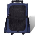 Sac de transport a roulettes pliable multifonction pour animaux bleu