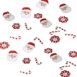 Sachet 14g de confettis en papier rouge et blanc, sucre d'orge, p�re no�l et flocons de neige - ginger ...